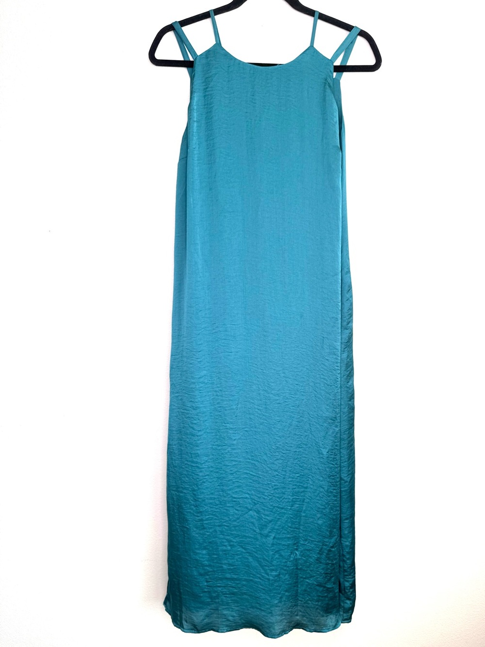 Soft Surroundings Dress Peacock Turquoise Blue Teal Double Strap Wrap Style
